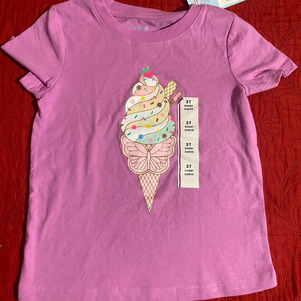 Cat & Jack Purple Ice Cream Cone Tee